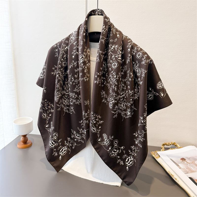 Vintage Fashion Hijab - 럭셔리 빈티지 90X90cm 여성용 스퀘어 스카프