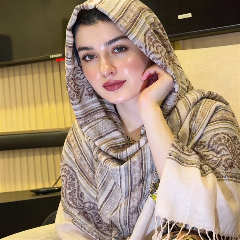 Vintage Fashion Hijab - 빈티지 페이즐리 프린트 히잡 패션 스카프