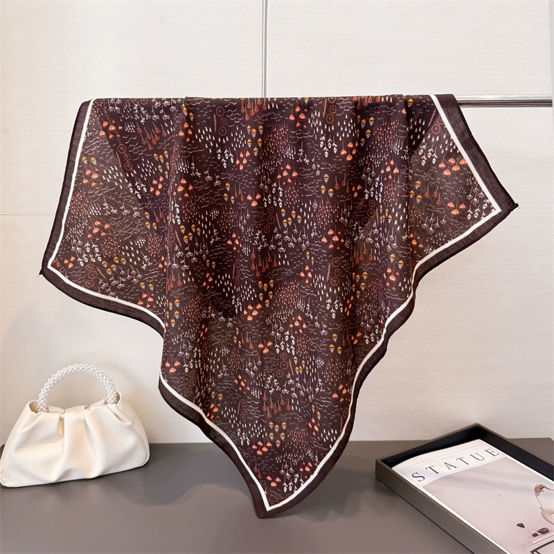Vintage Fashion Hijab - 68cm 작은 정사각형 여성용 스카프 히잡