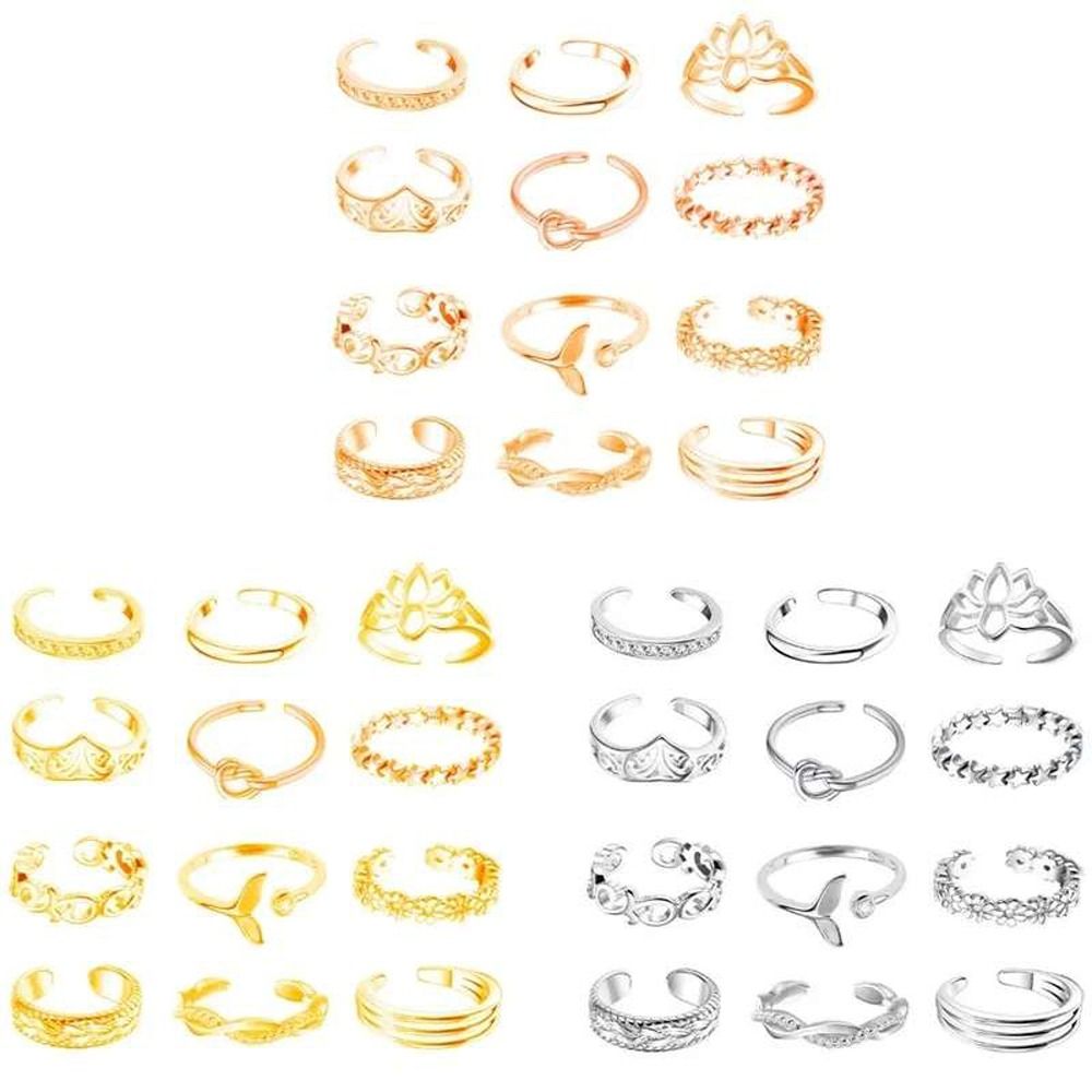 Vintage Fashion Rings For Women - 합금 비치 발가락 액세서리 연꽃 패션