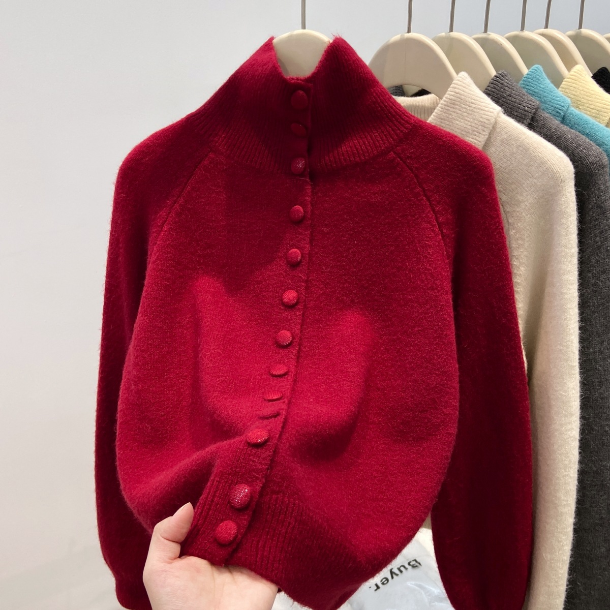 Turtleneck Knit 90S - 새로운 솔리드 캔디 여성용 니트 스웨터