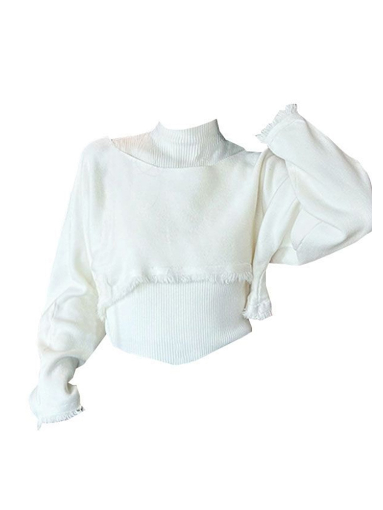 Turtleneck Knit 90S - 여성용 그린 풀오버 니트 스웨터 하라주쿠