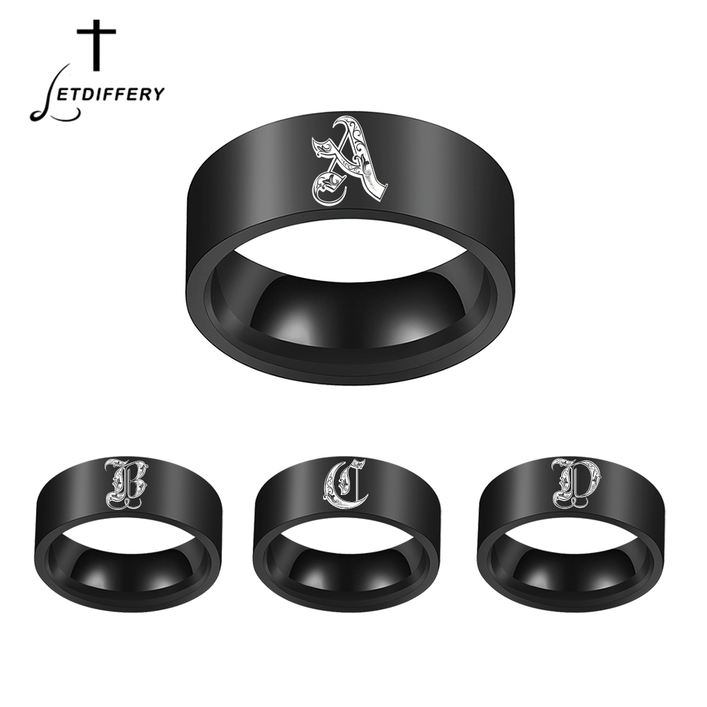 Vintage Fashion Rings For Women - Letdiffery 사용자 정의 새겨진 이니셜 A