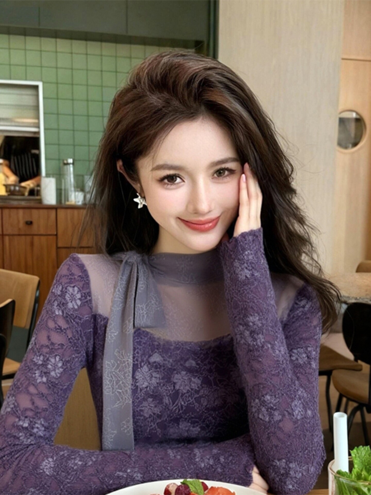 여성 퍼플 고딕 티셔츠 하라주쿠 Y2k 티셔츠 90년대 - Turtleneck Knit 90S 리뷰 및 가격