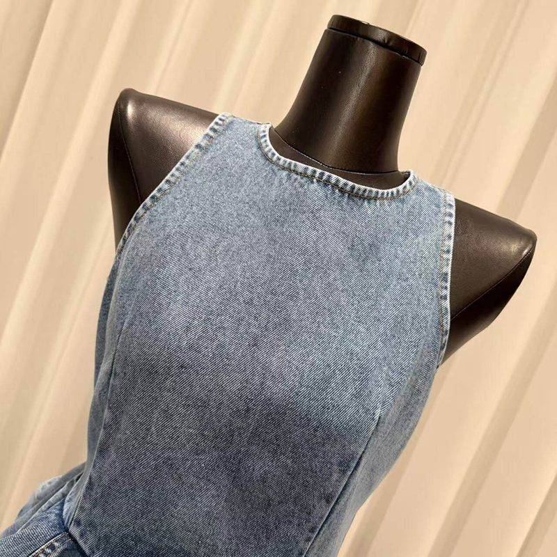 KBQ 블루 스플라이스 폴드 투피스 세트 여성 O넥 민 - Vintage Fashion Style Female 리뷰 및 가격