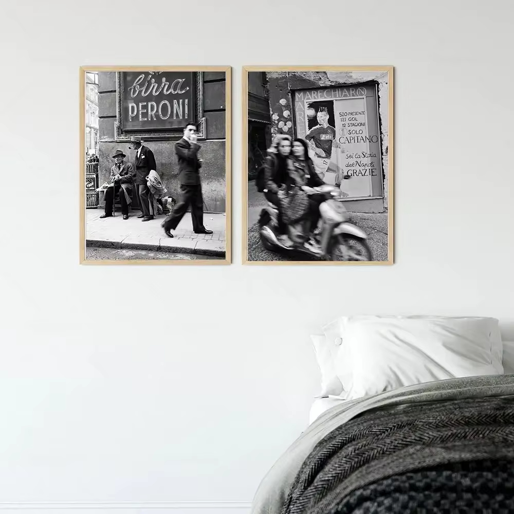 패션 흑백 빈티지 사진 인쇄 이탈리아 파리 거리 포스터 - Vintage Fashion Prints For Wall 리뷰 및 가격