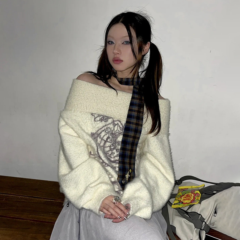 카라람 일본 Y2K 자수 풀오버 빈티지 하라주쿠 두꺼운 - Turtleneck Knit 90S 리뷰 및 가격