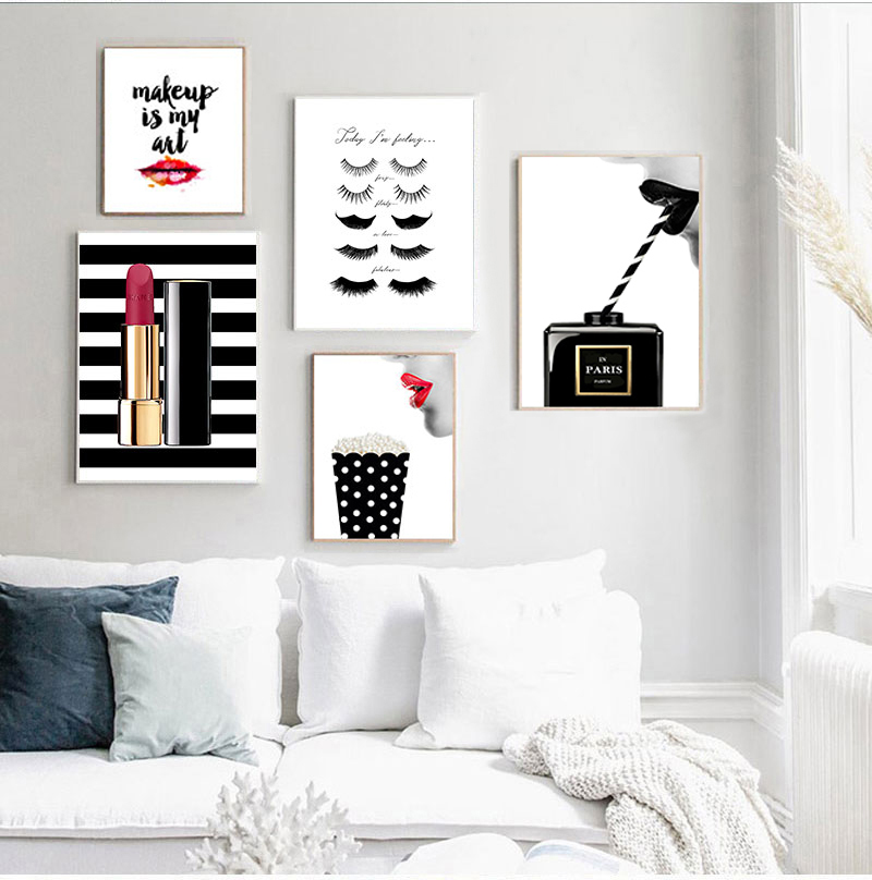포스터 인쇄 빈티지 캔버스 회화 블랙 향수 벽 거실,  - Vintage Fashion Prints For Wall 리뷰 및 가격