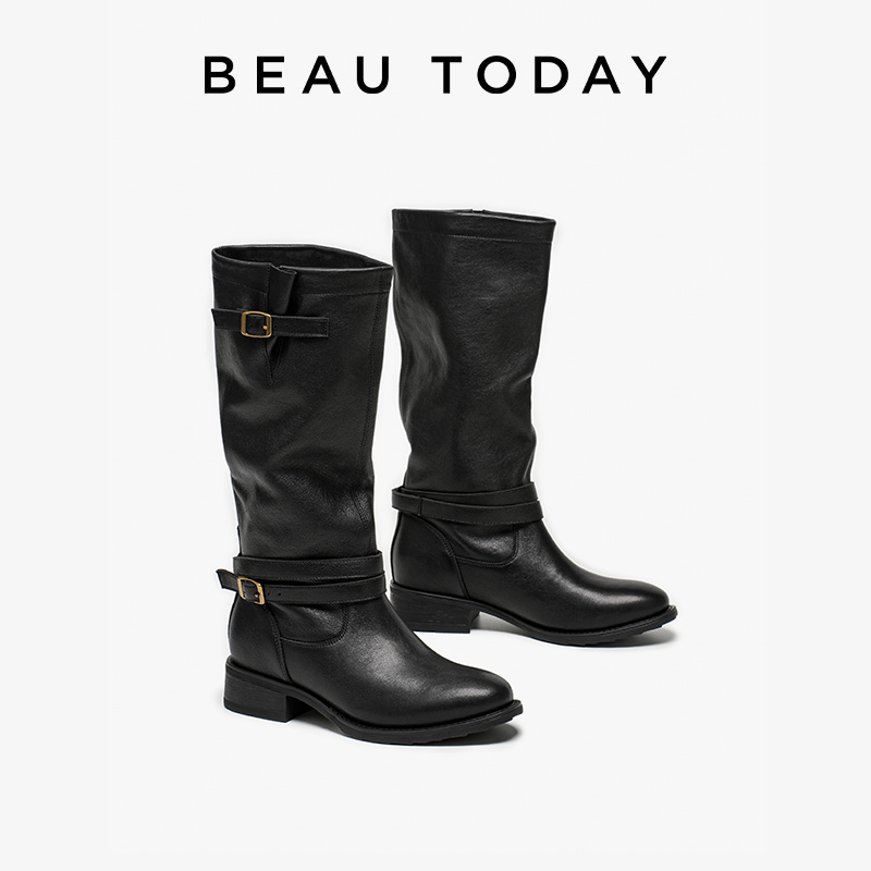 BEAUTODAY 롱 부츠 여성 양피 가죽 라운드 발가 - Vintage Old Fashion 리뷰 및 가격