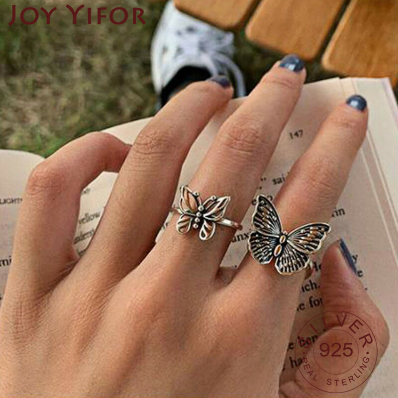 여성을위한 925 스털링 실버 나비 반지 새로운 패션  - Vintage Fashion Rings For Women 리뷰 및 가격
