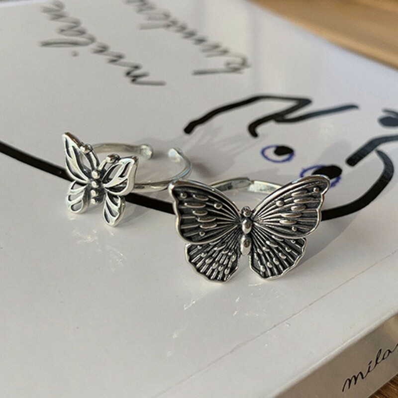 여성을위한 925 스털링 실버 나비 반지 새로운 패션  - Vintage Fashion Rings For Women 리뷰 및 가격