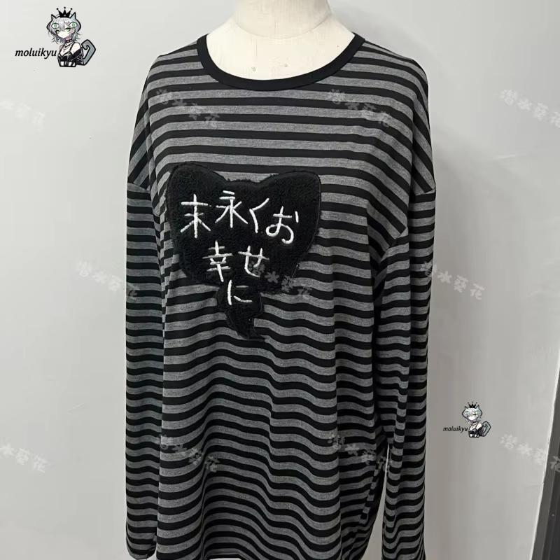 Y2K 아메리칸 펑크 빈티지 O 넥 긴팔 셔츠 올 매치 - Vintage Fashion Design 리뷰 및 가격
