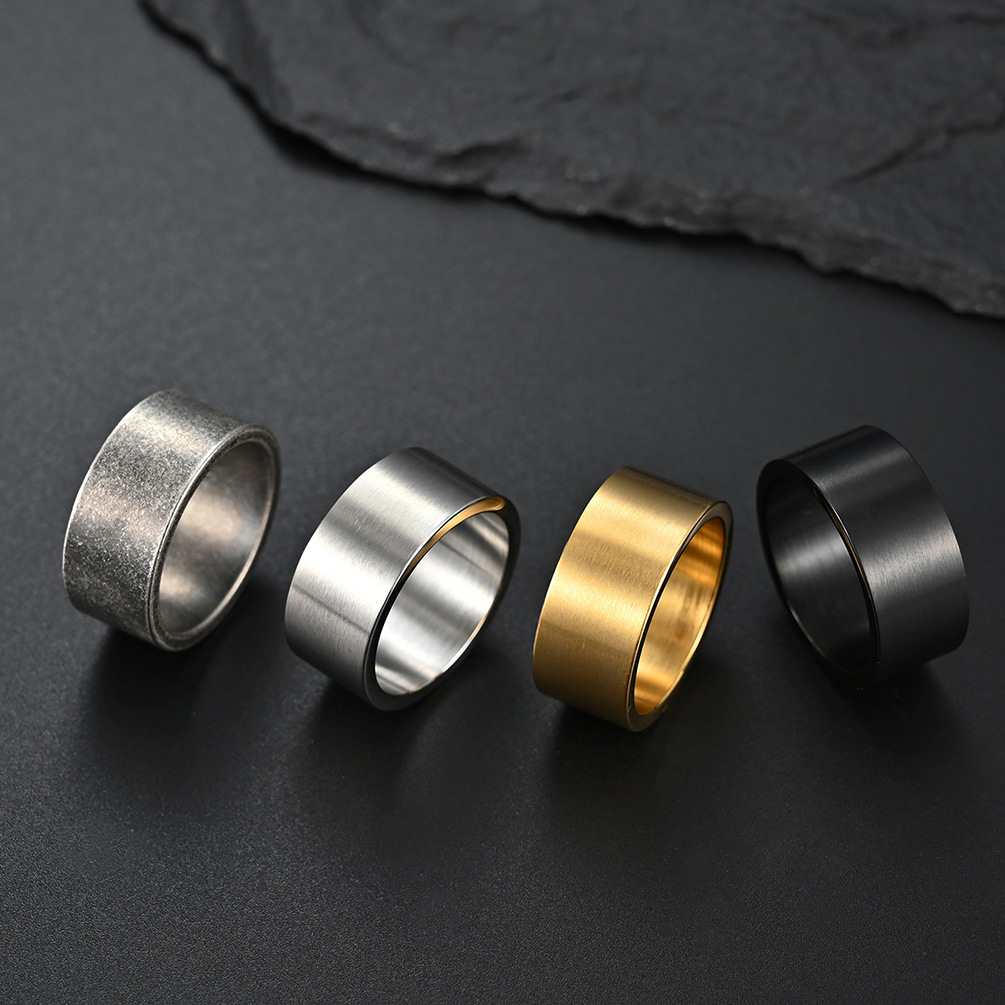 개인 맞춤형 스테인리스 스틸 경사진 모서리 브러시드 센 - Vintage Fashion Rings For Women 리뷰 및 가격