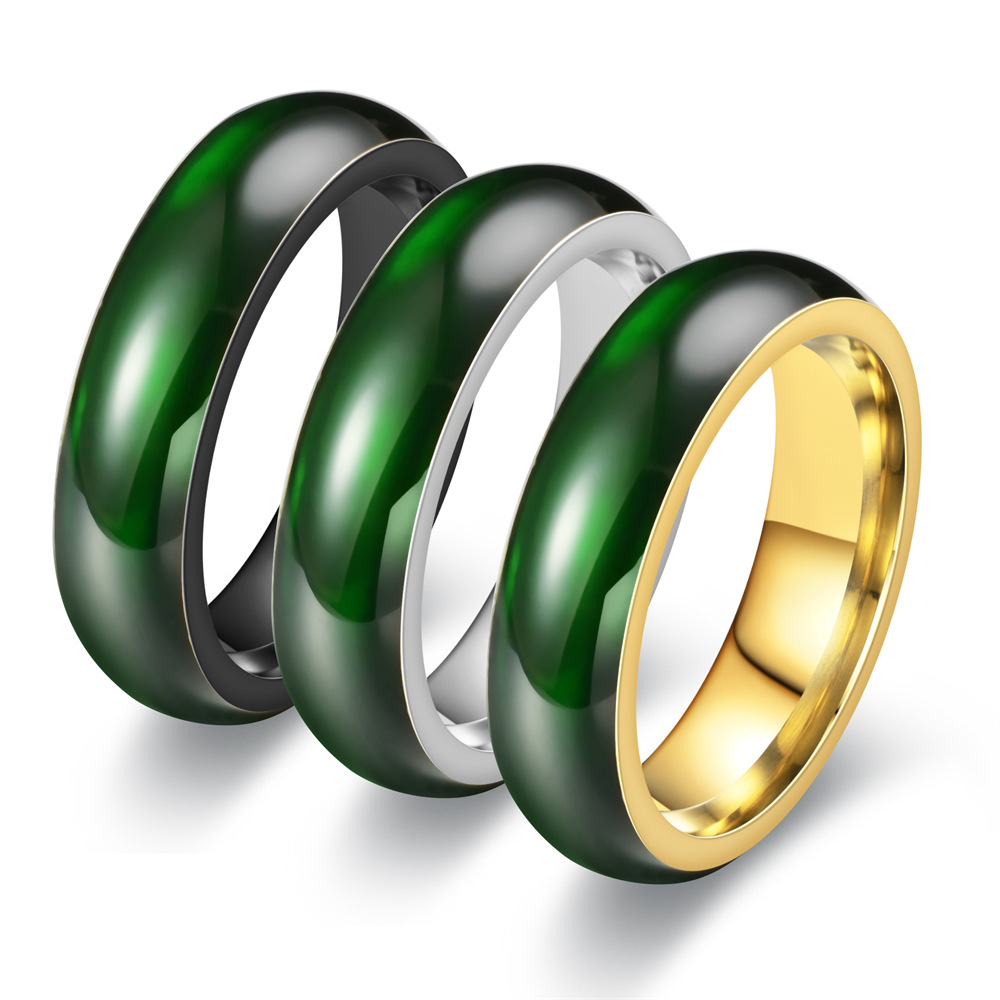남녀공용 빈티지 인공 녹색 옥 스테인리스 스틸 반지,  - Vintage Fashion Rings For Women 리뷰 및 가격