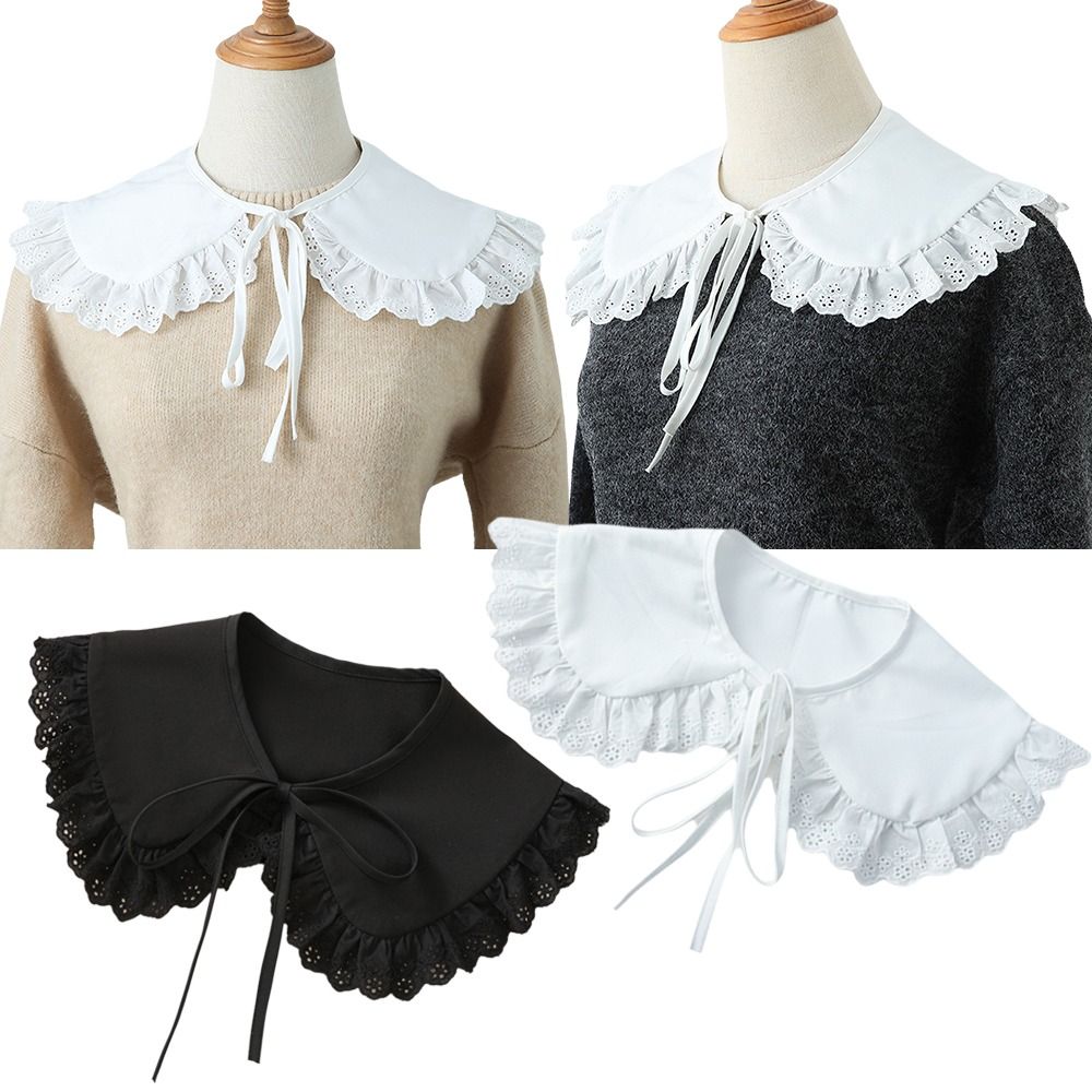 패션 화이트 레이스 가짜 칼라 솔리드 컬러 시크 스타일 - Vintage Fashion Style Female 리뷰 및 가격