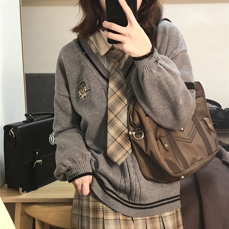 Deeptown 빈티지 프레피 여성 니트 스웨터 일본식 - Vintage Fashion Style Female 리뷰 및 가격