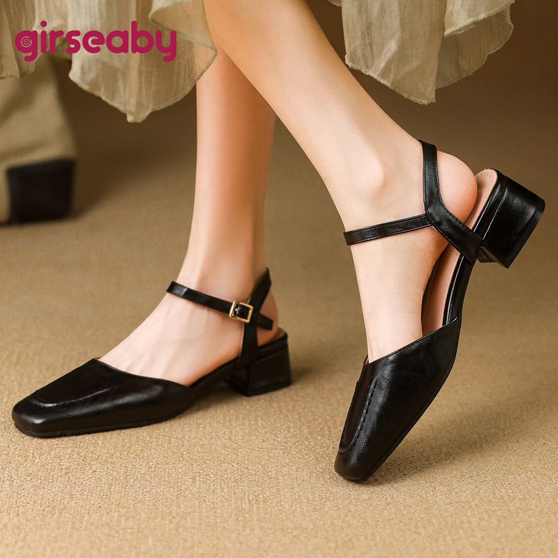 Girseaby 2025 여성 샌들 스퀘어 발가락 두꺼 - Vintage And Modern Fashion 리뷰 및 가격