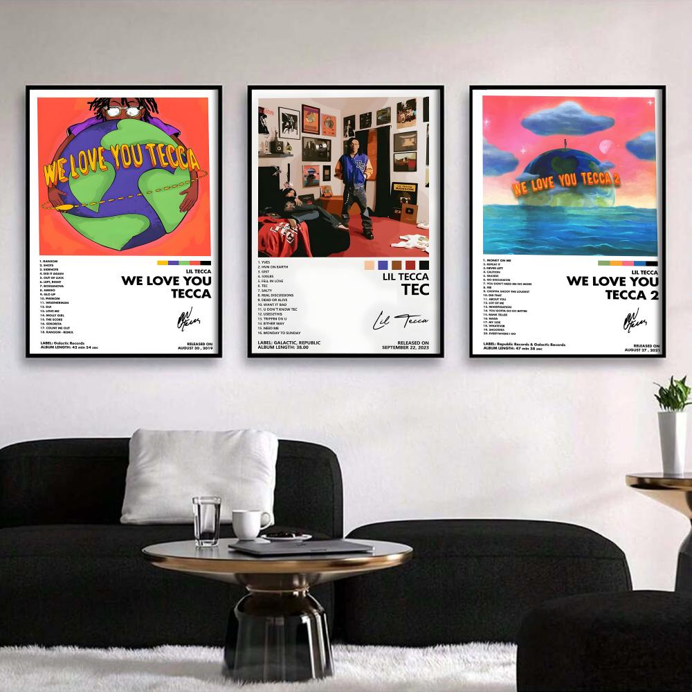 L-lil Tecca ABLUM 커버 페인팅 서예 빈티 - Vintage Fashion Prints For Wall 리뷰 및 가격