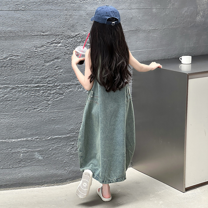 빈티지 블루 어린이 소녀 고품질 민소매 데님 드레스 s - Vintage Fashion Jeans 리뷰 및 가격