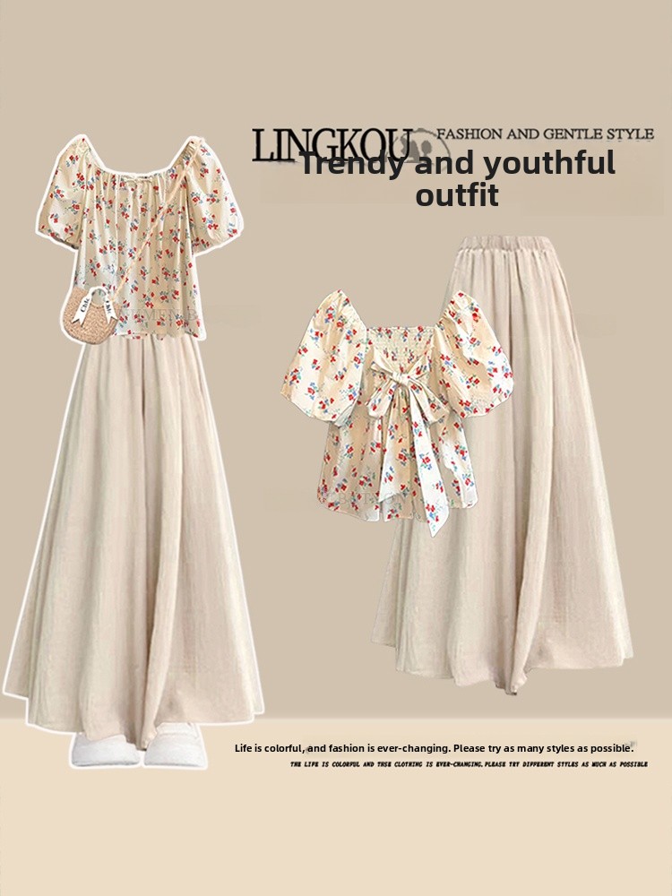 하이 웨이스트 꽃무늬 프린트 3피스 세트 여성 여름 빈 - Vintage Fashion Years 리뷰 및 가격