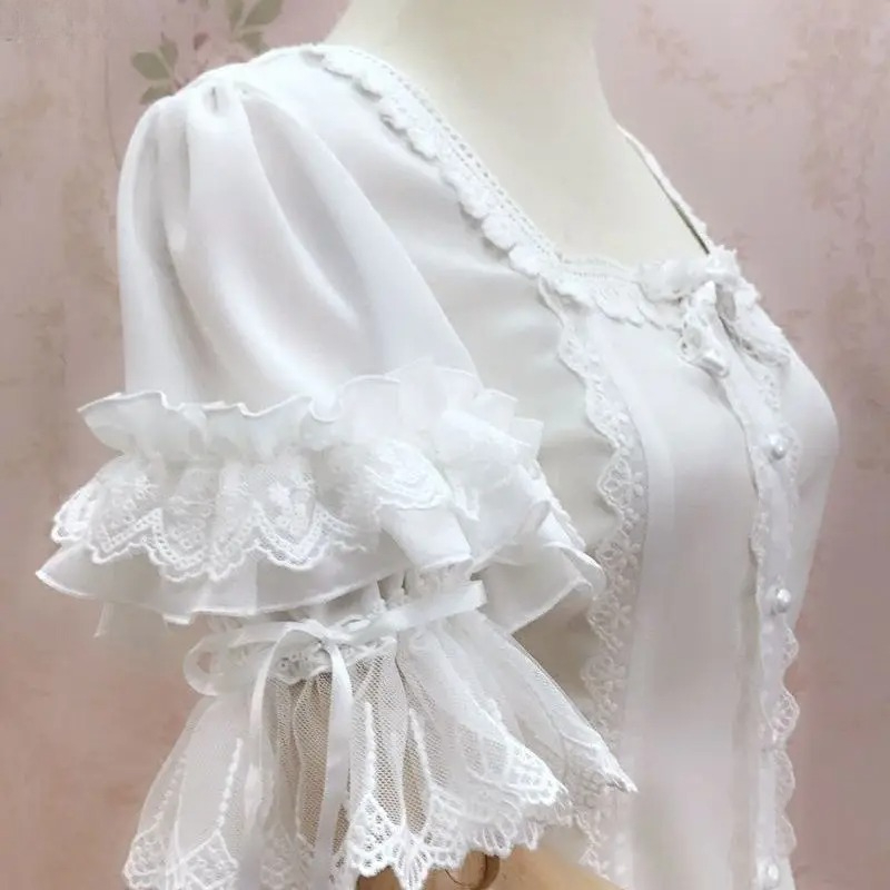 우아한 Y2K 빈티지 로리타 스타일 블라우스 여성 스퀘 - Vintage Fashion Style Female 리뷰 및 가격