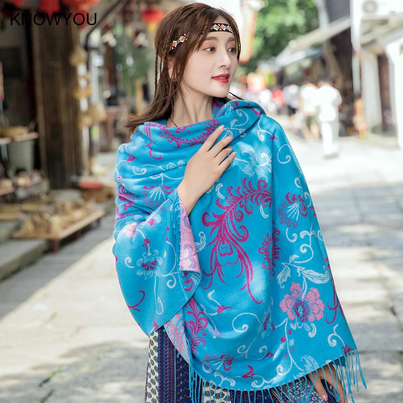 큰 크기 스퀘어 스카프 모조 캐시미어 꽃 Hijab 목 - Vintage Fashion Hijab 리뷰 및 가격