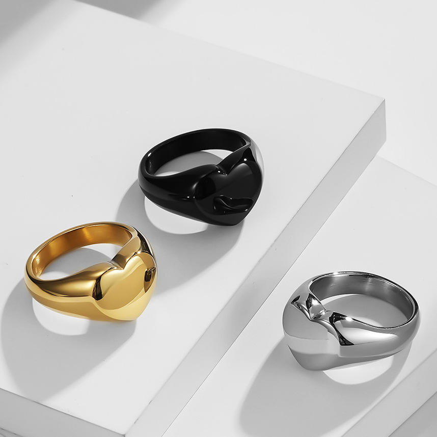 맞춤형 여성 인장 반지 여성을위한 귀여운 하트 Roun - Vintage Fashion Rings For Women 리뷰 및 가격