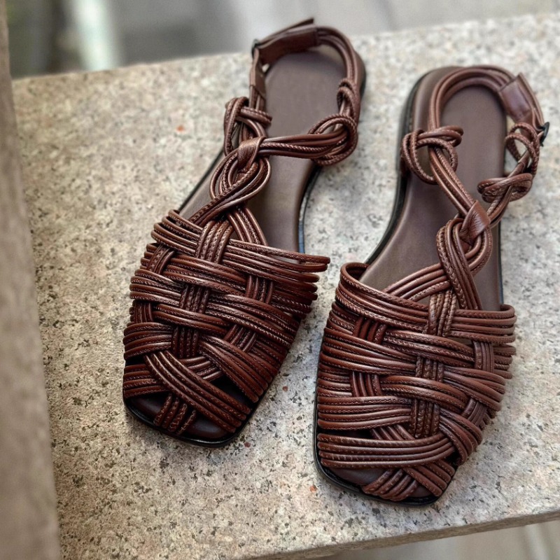 빈티지 손으로 짠 플랫 바닥 로마 샌들 여성 신발 20 - Vintage And Modern Fashion 리뷰 및 가격