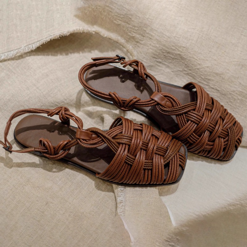 빈티지 손으로 짠 플랫 바닥 로마 샌들 여성 신발 20 - Vintage And Modern Fashion 리뷰 및 가격