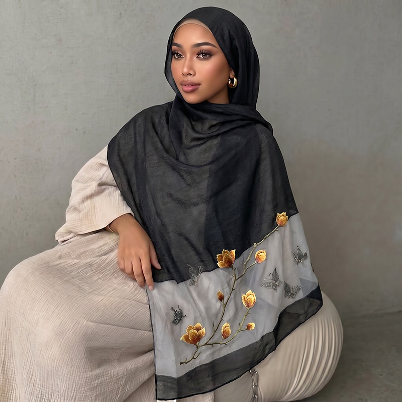 스카프 프린트 히잡 반다나 실크 스카프 여성 헤드스카프 - Vintage Fashion Hijab 리뷰 및 가격